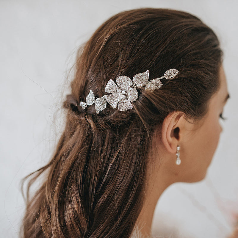 Charlotte crystal blossom and leaves hair comb - Liberty in Love