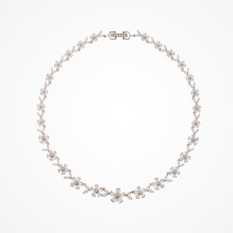 Cherish cubic zirconia flower necklace - Liberty in Love
