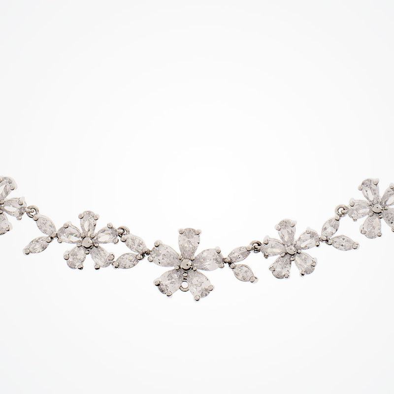 Cherish cubic zirconia flower necklace - Liberty in Love