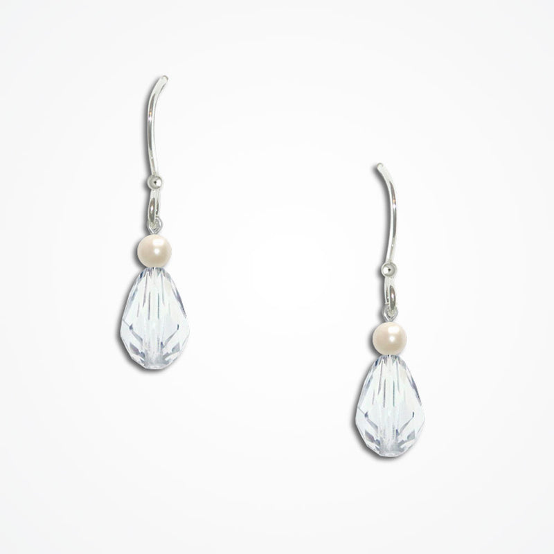 Rachel pearl and swarovski crystal droplet earrings - Liberty in Love