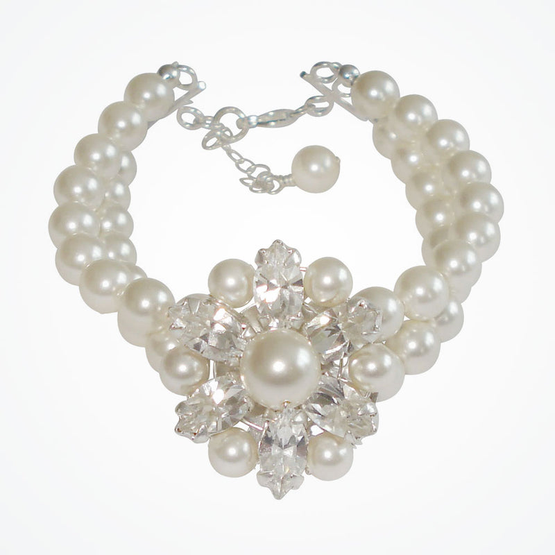 Vanessa vintage pearl and rhinestone bracelet - Liberty in Love