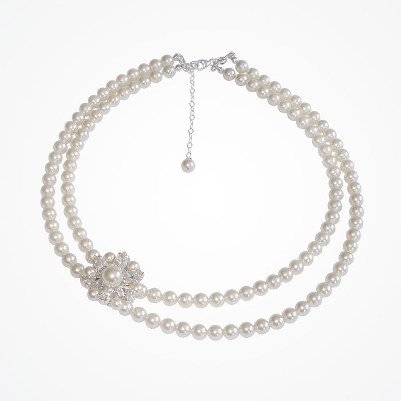 Vanessa vintage pearl and rhinestone necklace - Liberty in Love