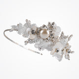 China crystal, pearl & tulle side tiara headband - Liberty in Love