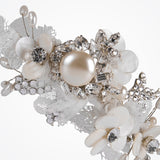 China crystal, pearl & tulle side tiara headband - Liberty in Love