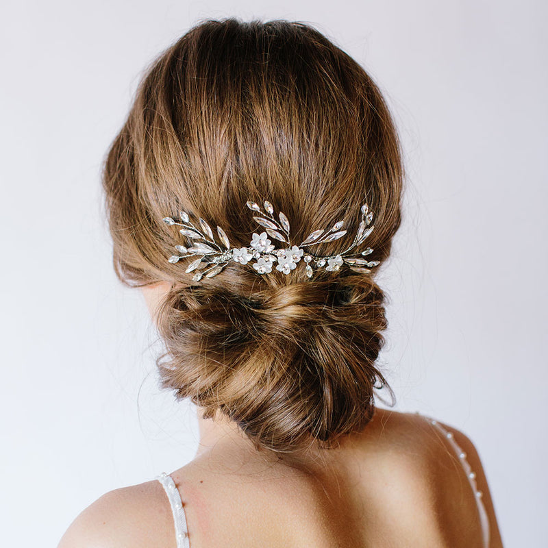 Chloe crystal leaves hair comb - Liberty in Love