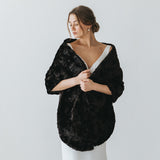 Chocolate faux fur long stole - Liberty in Love