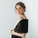 Chocolate faux fur slim stole - Liberty in Love