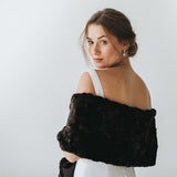 Chocolate faux fur slim stole - Liberty in Love