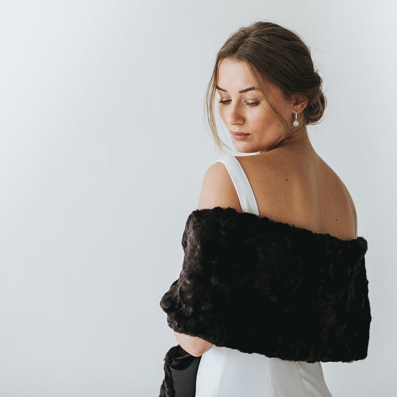 Chocolate faux fur slim stole - Liberty in Love