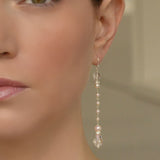 Christine long drop pearl and crystal briolette earrings - Liberty in Love