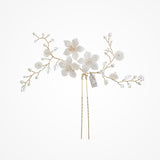 Clematis blossom and sprigs hair pin (gold) - Liberty in Love
