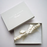 Cloud Nine ivory silk bow garter - Liberty in Love