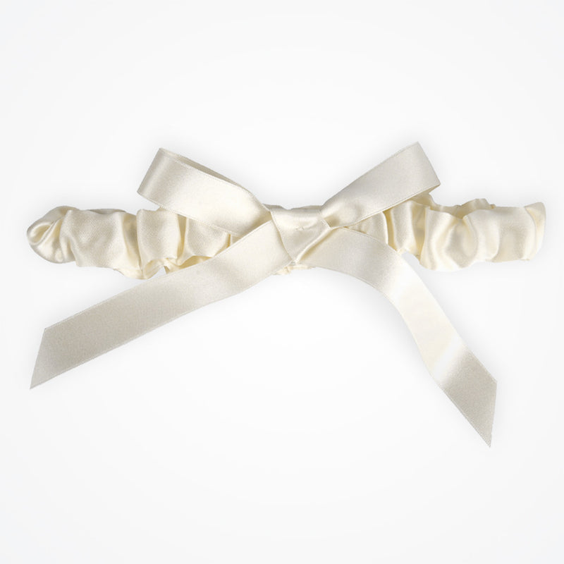 Cloud Nine ivory silk bow garter - Liberty in Love