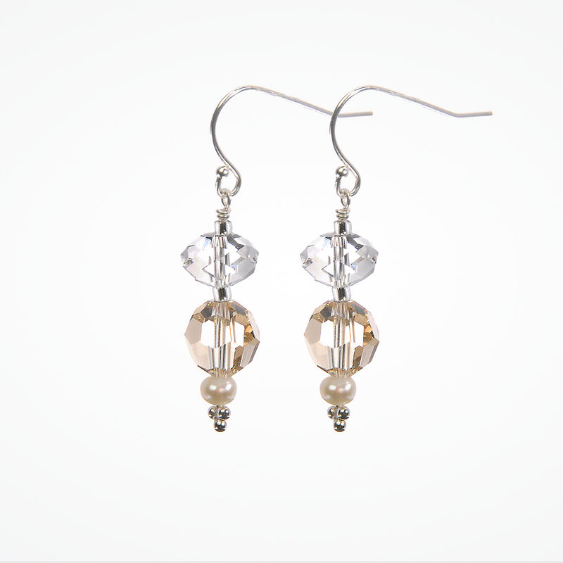 Clover golden shadow crystal droplet earrings - Liberty in Love