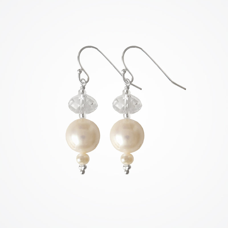 Clover pearl and crystal droplet earrings - Liberty in Love
