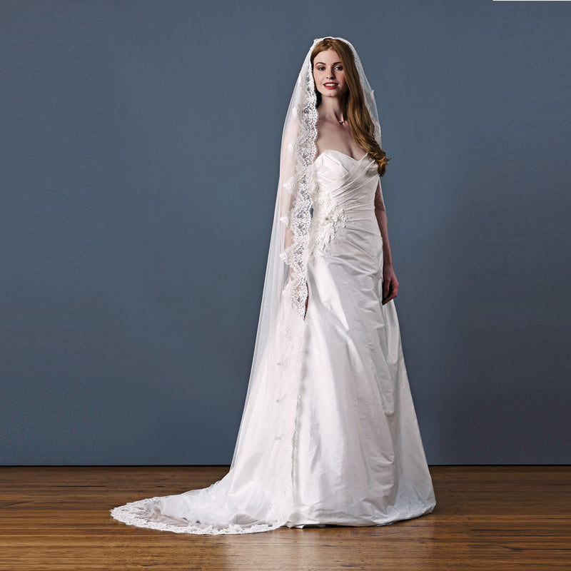 Cloverdale mantilla scalloped lace edge veil - Liberty in Love