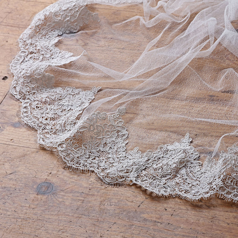 Cloverdale mantilla scalloped lace edge veil - Liberty in Love
