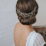 Coco crystal and pearl antique gold headpiece - Liberty in Love