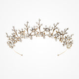 Coco crystal and pearl antique gold headpiece - Liberty in Love