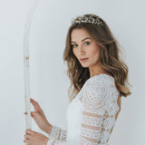 Coco crystal and pearl antique gold headpiece - Liberty in Love