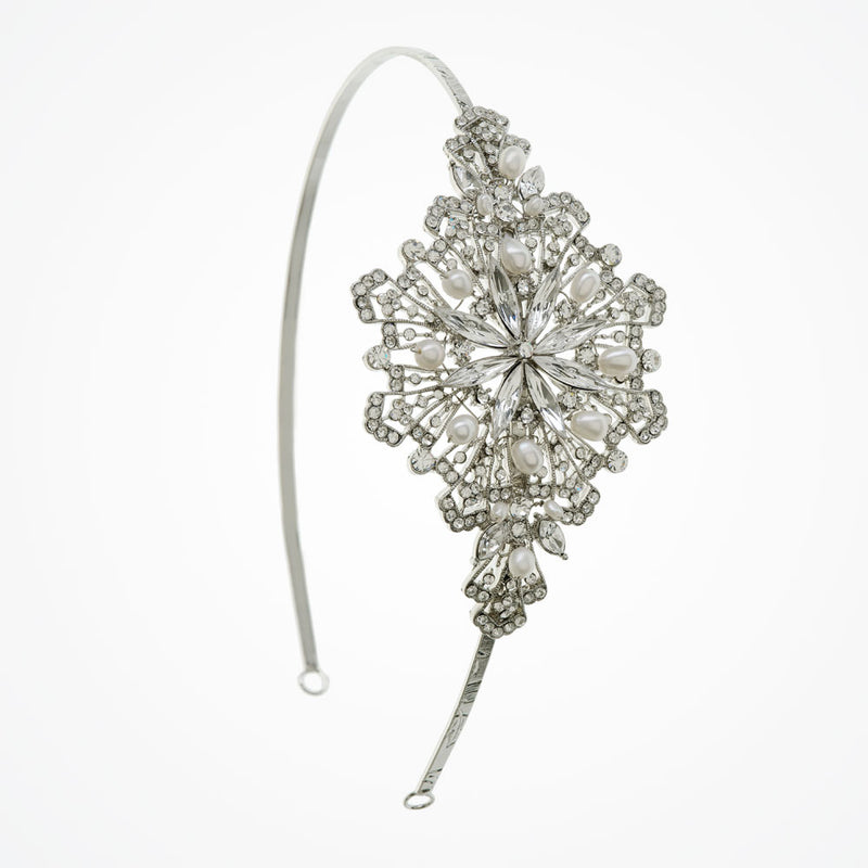 Colette deco crystal and pearl headpiece - Liberty in Love