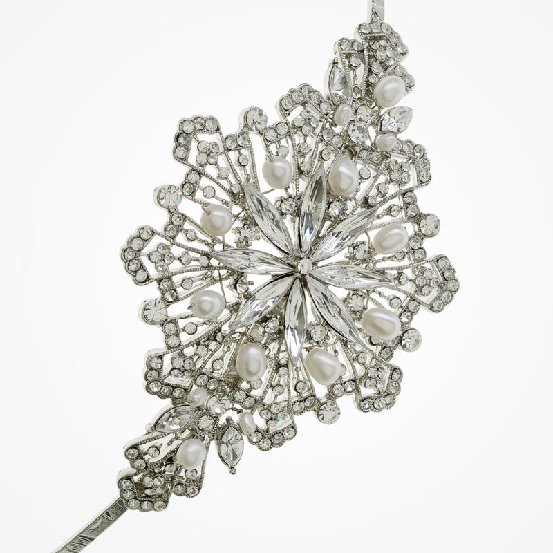 Colette deco crystal and pearl headpiece - Liberty in Love