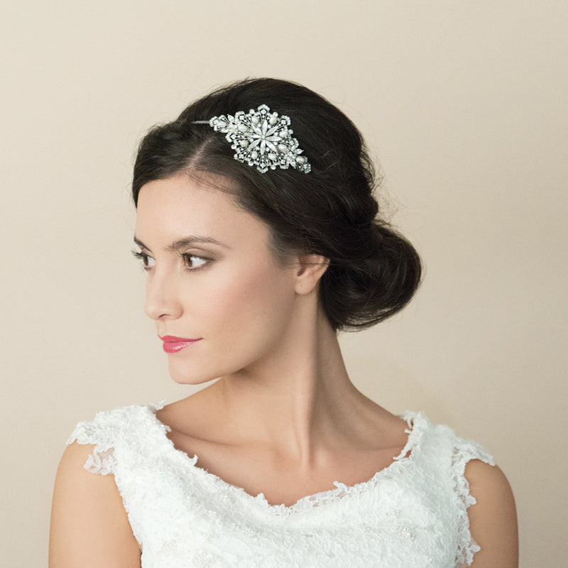 Colette deco crystal and pearl headpiece - Liberty in Love
