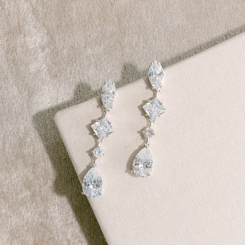Cooper crystal linear drop earrings - Liberty in Love