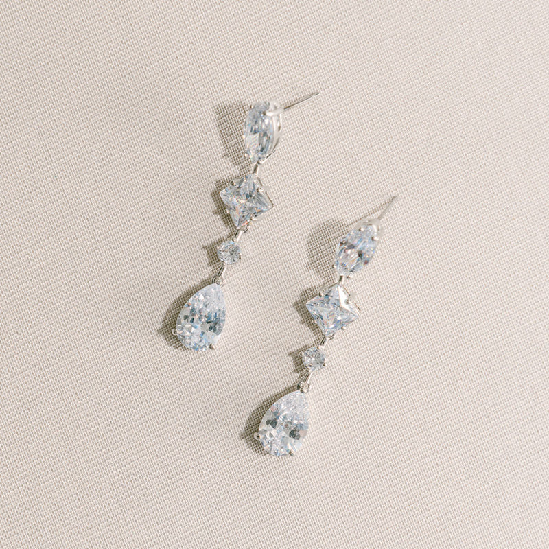 Cooper crystal linear drop earrings - Liberty in Love