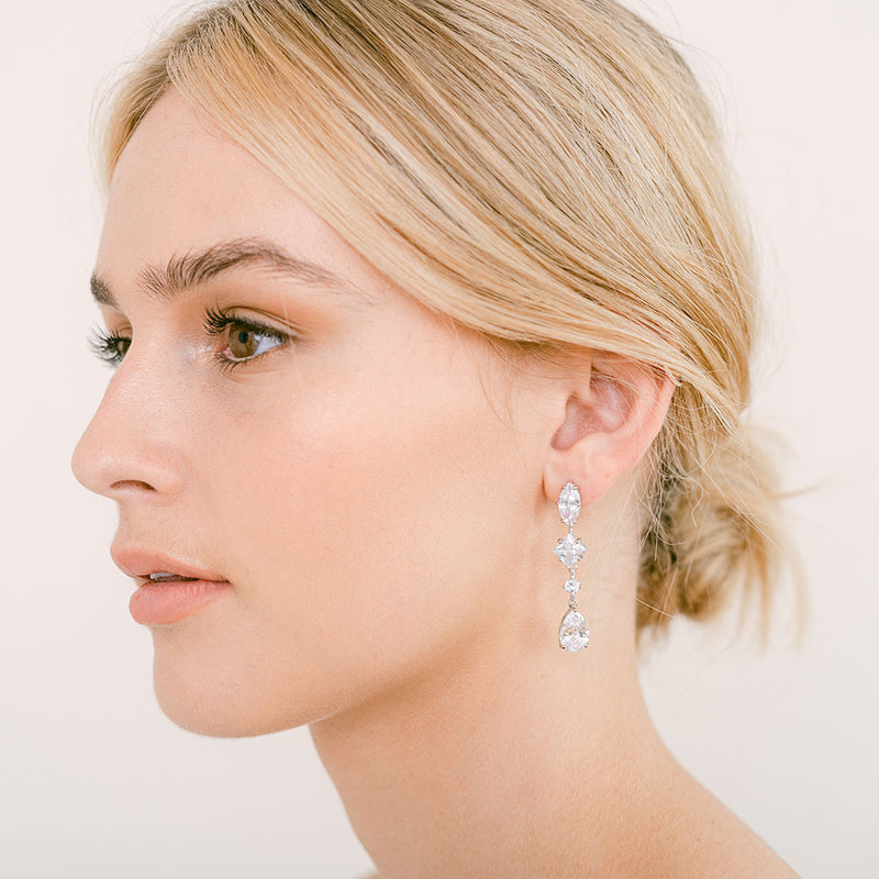 Cooper crystal linear drop earrings - Liberty in Love