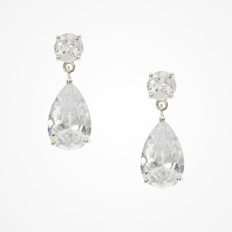 Cora CZ teardrop earrings (silver) - Liberty in Love