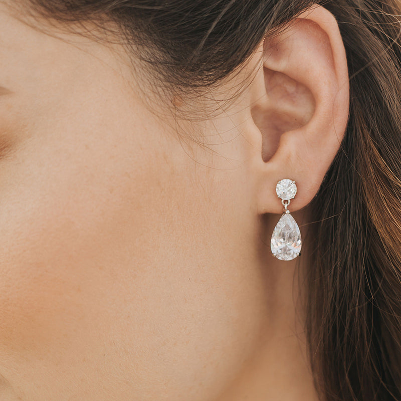 Teardrop cz new arrivals earrings