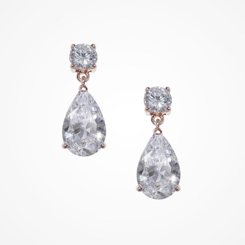 Cora CZ teardrop earrings (rose gold) - Liberty in Love