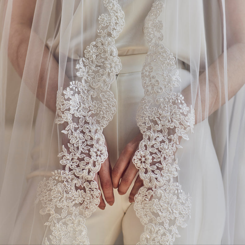 Coralbells floral lace edge veil - Liberty in Love
