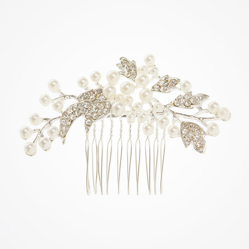 Corinne pearl blossom and leaves hair comb - Liberty in Love