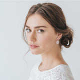 Crocheted blush crystal oval moon earrings - Liberty in Love