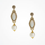 Crocheted crystal and pearl droplet earrings - Liberty in Love