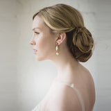 Crocheted crystal and pearl droplet earrings - Liberty in Love