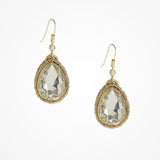 Crocheted Swarovski crystal teardrop ear-hook earrings - Liberty in Love