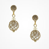 Crocheted pearl drop earrings - Liberty in Love