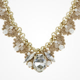 Crocheted Swarovski crystal and pearl scallop necklace - Liberty in Love