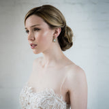 Crocheted Swarovski crystal teardrop earrings - Liberty in Love