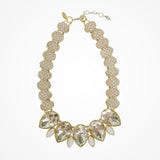 Crocheted Swarovski teardrop crystal necklace - Liberty in Love