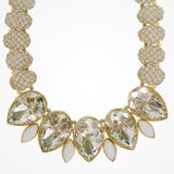 Crocheted Swarovski teardrop crystal necklace - Liberty in Love