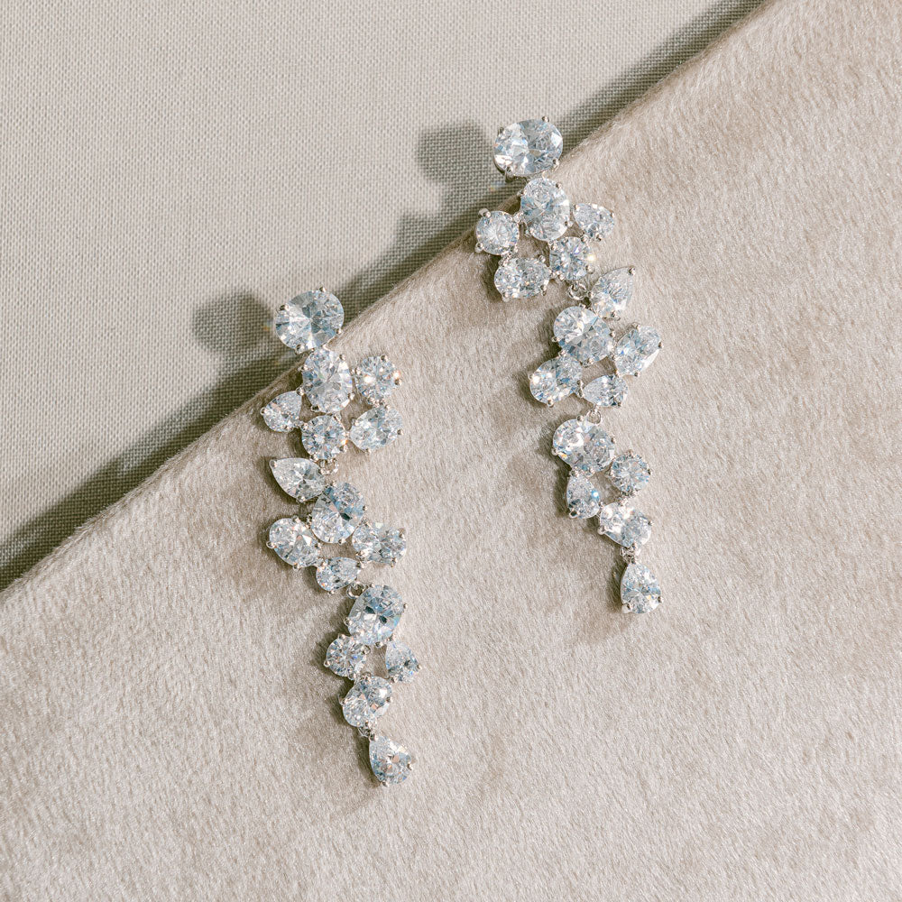 Crystal bridal statement earrings | Cruz – Liberty in Love