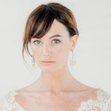 Crystal and pearl chandelier bridal statement earrings - Liberty in Love
