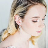 Crystal and pearl dew droplet silver earrings - Liberty in Love