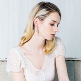 Crystal and pearl dew droplet silver earrings - Liberty in Love