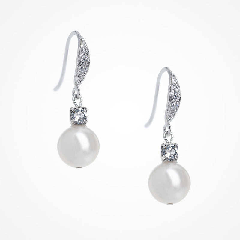 Rae crystal embellished pearl drop earrings - Liberty in Love