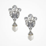Crystal darling pearl bridal clip-on earrings - Liberty in Love